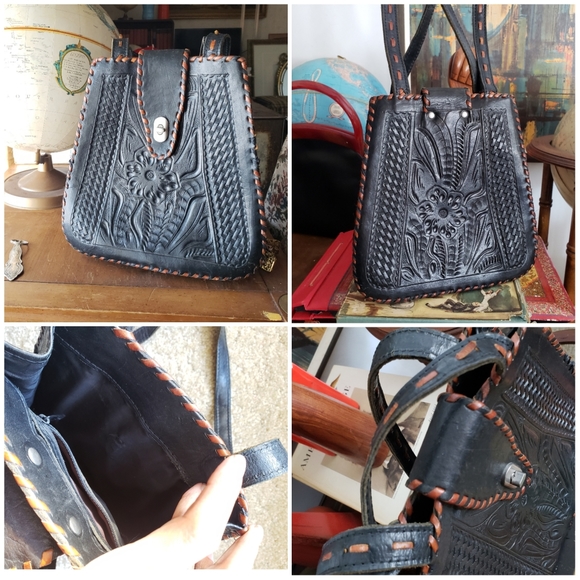 🚫SOLD🚫 Vintage Leather Hand tooled Purse Bag - Picture 5 of 7